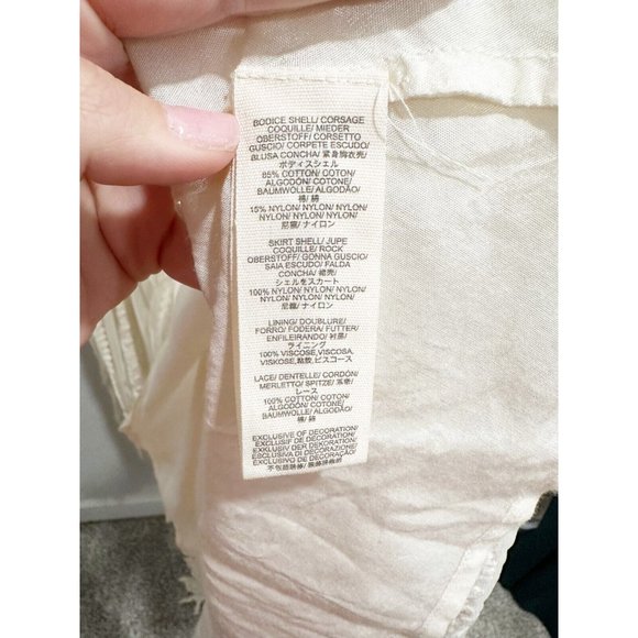 Free People Womens Studded Lace Party Dress Cut Out Back Strappy Cream Size XS - Picture 5 of 6